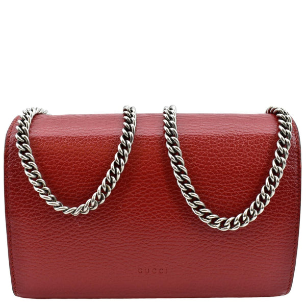 GUCCI Dionysus Mini Leather Chain Crossbody Bag Red 401231