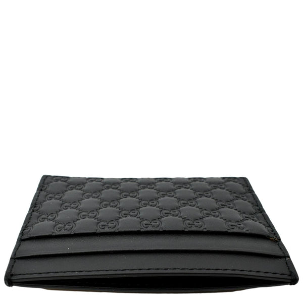 GUCCI Microguccissima Monogram Leather Card Case Black 262837