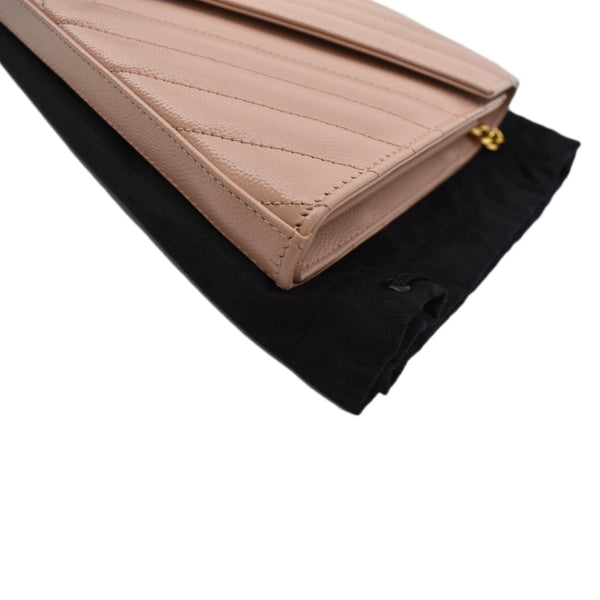 Yves Saint Laurent Matelasse Chevron Leather Wallet - Left Bottom