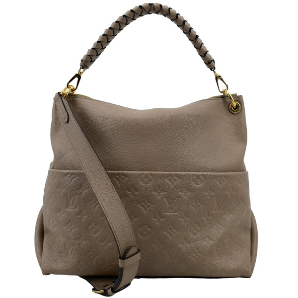 LOUIS VUITTON Maida Monogram Empreinte Leather Hobo Shoulder Bag Tourterelle