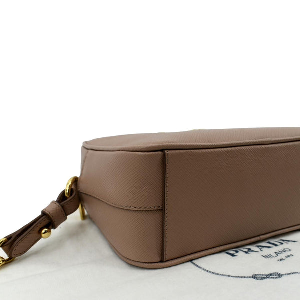 Prada Small Saffiano Leather Camera Crossbody Bag Pink - Bottom Left