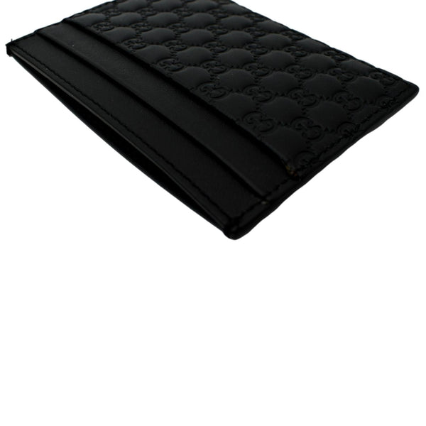 GUCCI Microguccissima Monogram Leather Card Case Black 262837