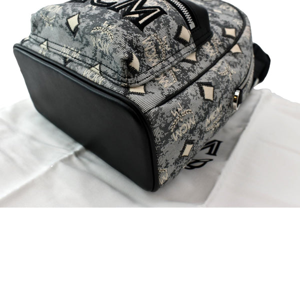 Preloved MCM Vintage Jacquard Backpack Bag Gray - DDH