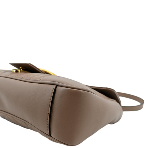 Gucci GG Marmont Flap Matelasse Leather Dust Pink - Bottom Right