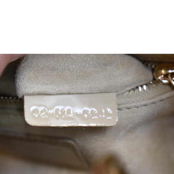 CHRISTIAN DIOR Lady Dior Small Patent Leather Shoulder Bag Beige