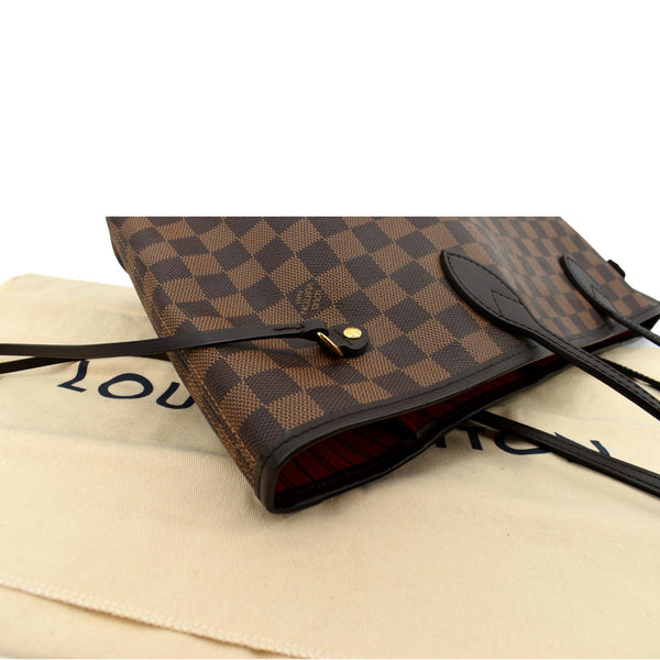 LOUIS VUITTON Neverfull MM Damier Ebene Tote Bag Brown