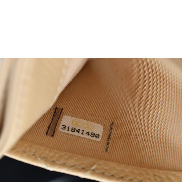 CHANEL CC Card Holder Caviar Leather Wallet Beige