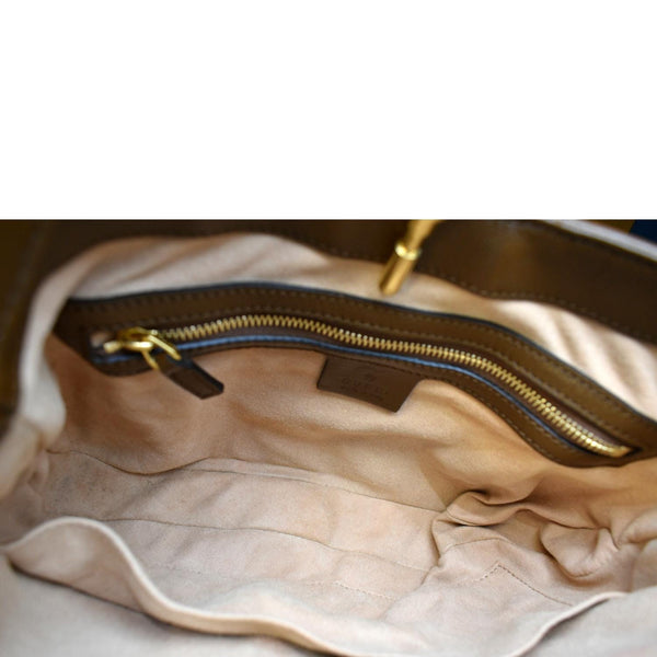 GUCCI Jackie 1961 Small GG Supreme Canvas Leather Shoulder Bag Beige 636706