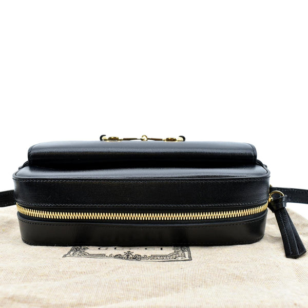 Gucci Horsebit 1955 Small Leather Shoulder Bag Black - Top