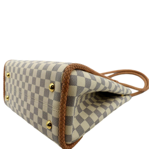 LOUIS VUITTON Propriano Damier Azur Tote Shoulder Bag White