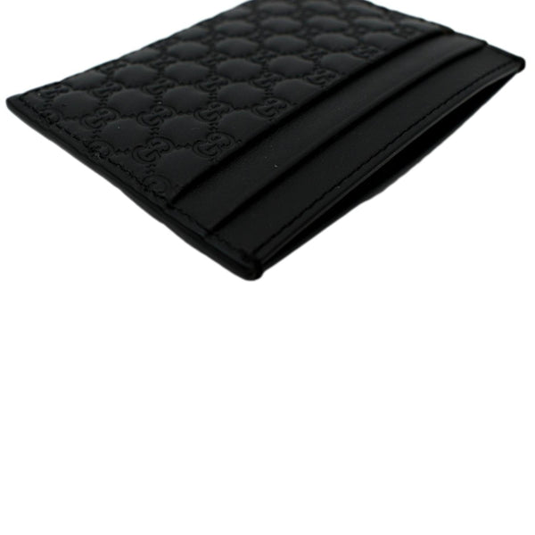 GUCCI Microguccissima Monogram Leather Card Case Black 262837