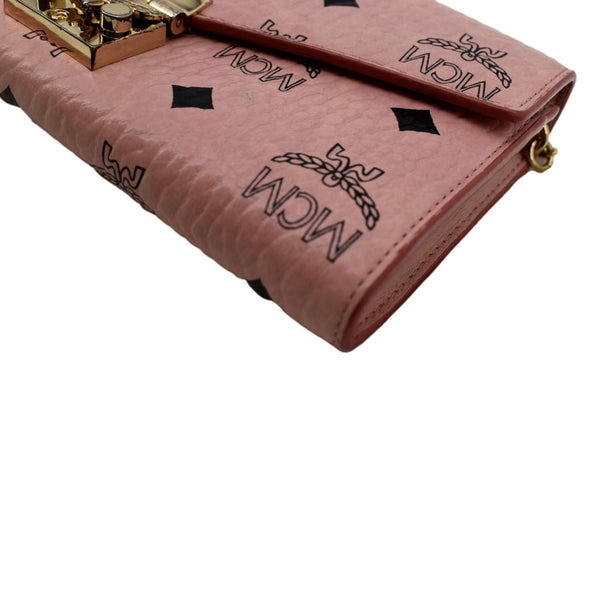 MCM Large Patricia Visetos Canvas Wallet On Chain Bag Soft Pink