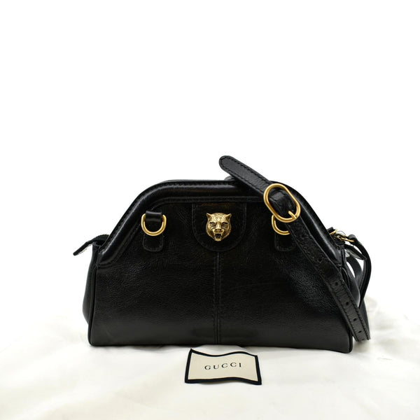 GUCCI Re(Belle) Tiger head Leather Shoulder Bag Black 524620