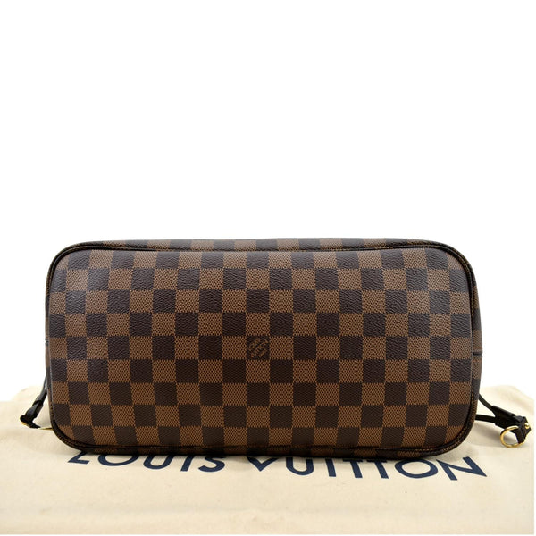 LOUIS VUITTON Neverfull MM Damier Ebene Tote Bag Brown