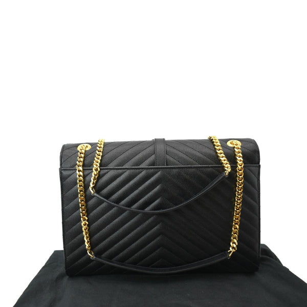 YVES SAINT LAURENT Large Envelope Mix Matelasse Grain De Poudre Chain Shoulder Bag Black