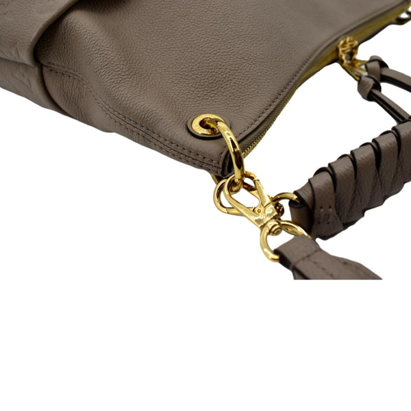 LOUIS VUITTON Maida Monogram Empreinte Leather Hobo Shoulder Bag Tourterelle