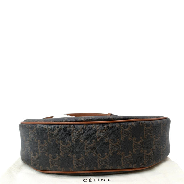 CELINE Ava Triomphe Canvas Calfskin Shoulder Bag Brown