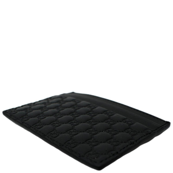 GUCCI Microguccissima Monogram Leather Card Case Black 262837