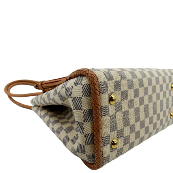 LOUIS VUITTON Propriano Damier Azur Tote Shoulder Bag White