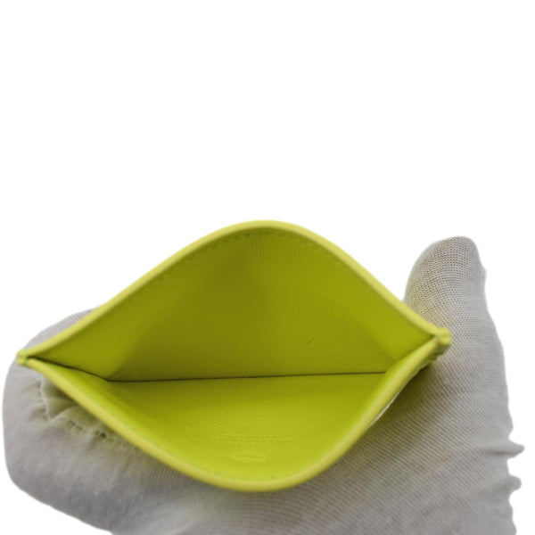 MCM Visetos Coated Canvas Card Case Wallet Neon Yellow