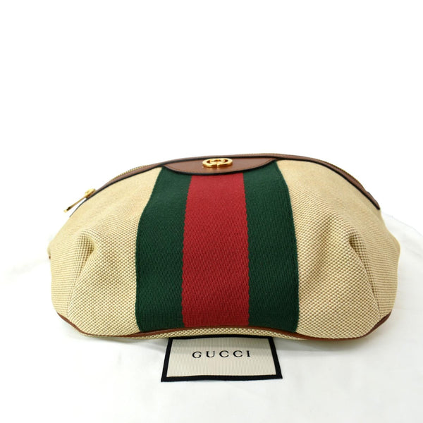 GUCCI Vintage Canvas Belt Bag Beige 575082