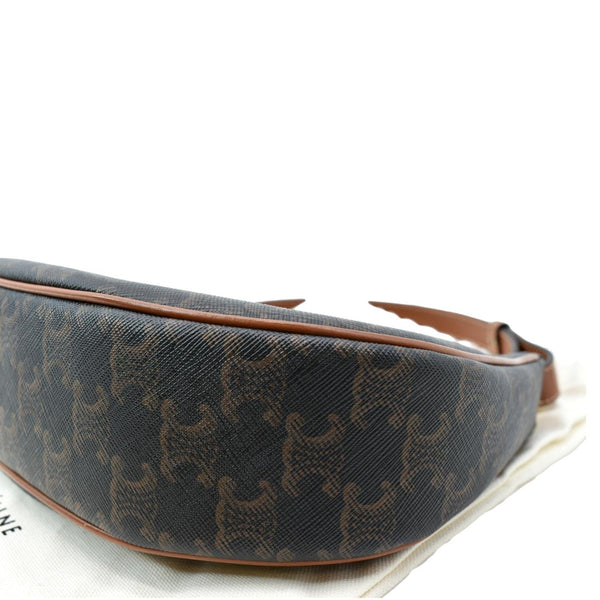 CELINE Ava Triomphe Canvas Calfskin Shoulder Bag Brown