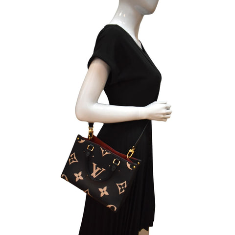 LOUIS VUITTON Onthego PM Bicolor Monogram Empreinte Shoulder Bag Black