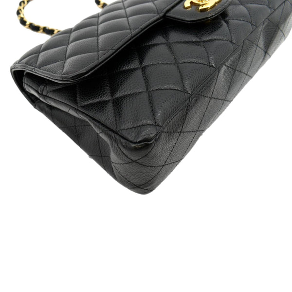 CHANEL Classic Double Flap Leather Shoulder Bag Black