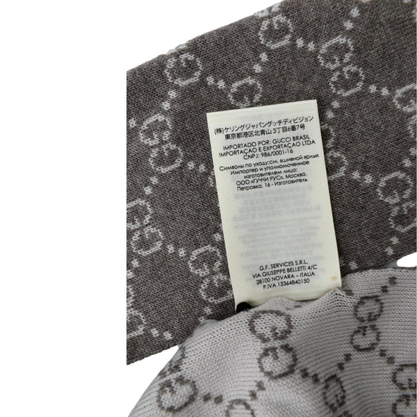 GUCCI GG Graphite Wool Scarf Light Grey 325806