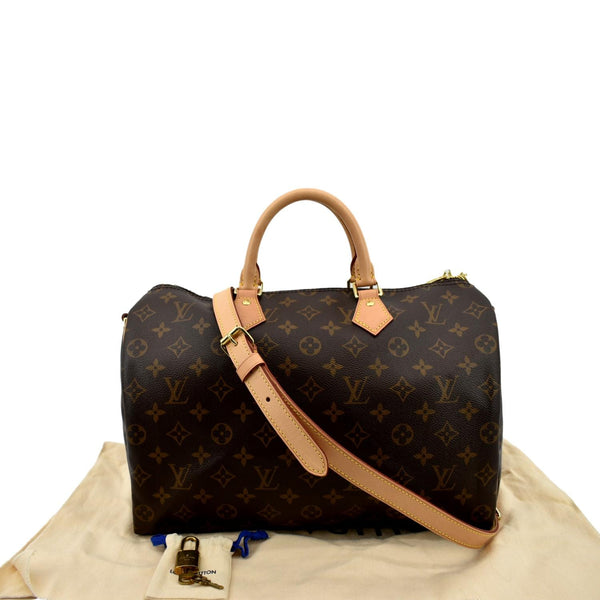 LOUIS VUITTON Speedy 35 Bandouliere Monogram Canvas Shoulder Bag Brown