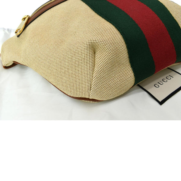 GUCCI Vintage Canvas Belt Bag Beige 575082