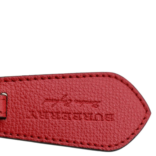 BURBERRY Reversible Haymarket Check Leather Bucket Crossbody Bag Red