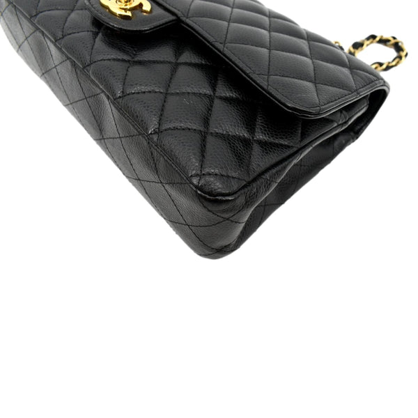 CHANEL Classic Double Flap Leather Shoulder Bag Black