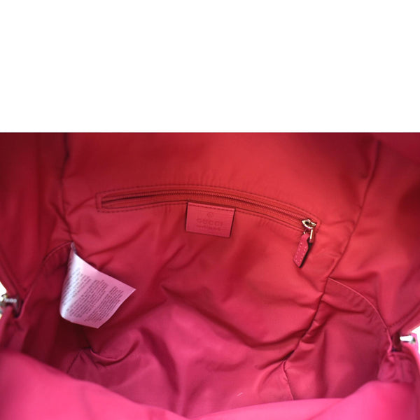 Gucci Children's GG Coated Canvas Backpack Pink Color - Inside