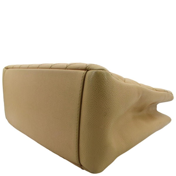 CHANEL Grand Shopping Caviar Leather GST Tote Bag Beige