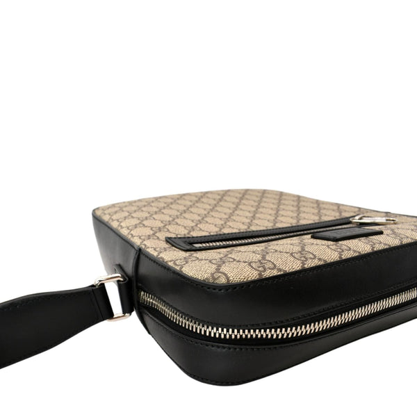 GUCCI Flat GG Supreme Canvas Messenger Bag Beige 473878