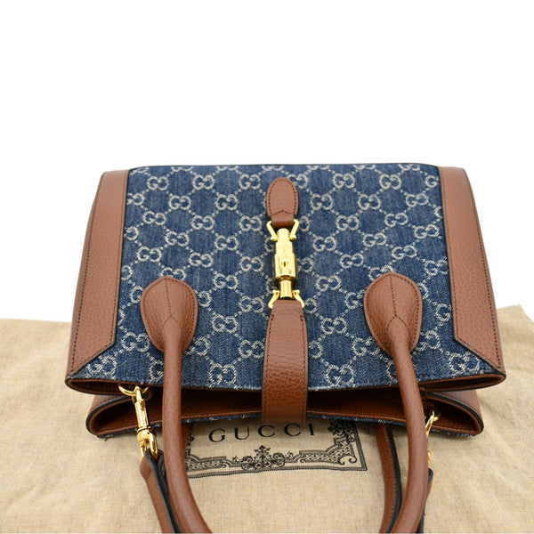 Gucci Jackie 1961 Medium Jacquard Denim Tote Bag - Top