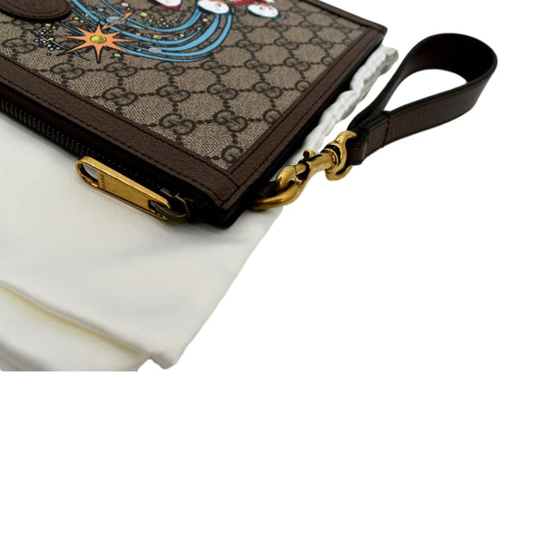 GUCCI Disney Donald Duck GG Supreme Canvas Zip Clutch Beige 647925