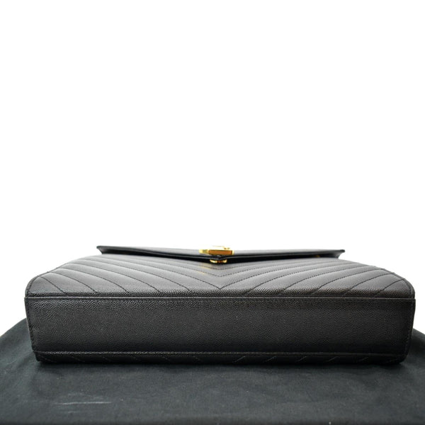 YVES SAINT LAURENT Large Envelope Mix Matelasse Grain De Poudre Chain Shoulder Bag Black