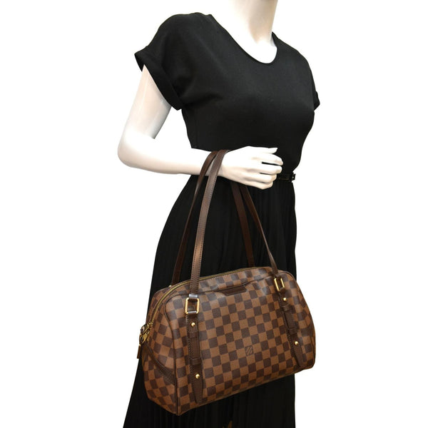 LOUIS VUITTON Rivington GM Damier Ebene Shoulder Bag Brown