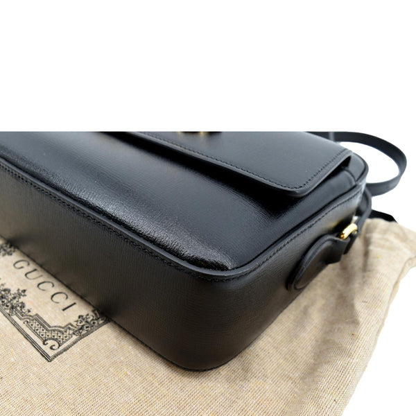 Gucci Horsebit 1955 Small Leather Shoulder Bag Black - Bottom Right