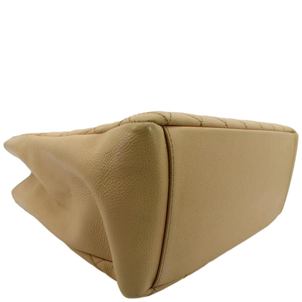 CHANEL Grand Shopping Caviar Leather GST Tote Bag Beige