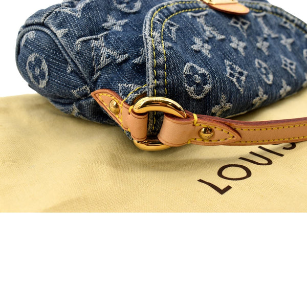 LOUIS VUITTON Mini Pleaty Monogram Denim Shoulder Handbag Blue