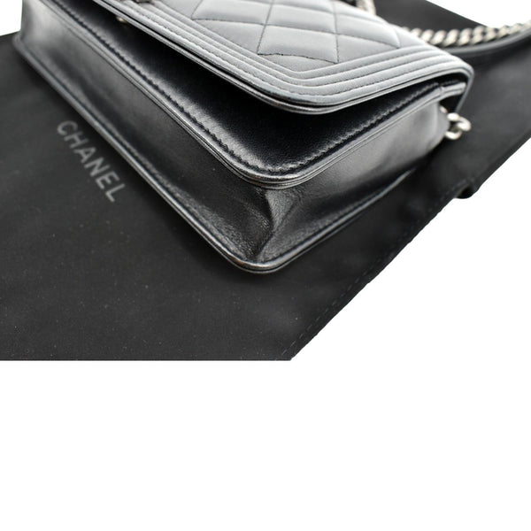 Chanel Boy Woc Lambskin Leather Wallet Clutch Bag - Bottom Right