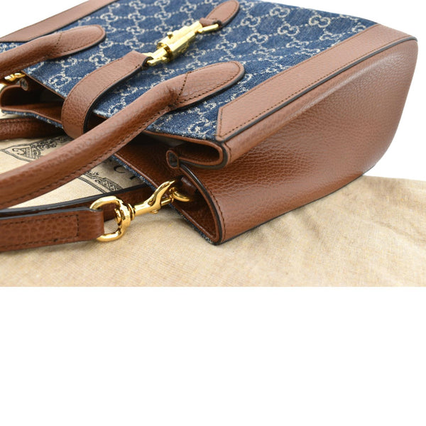 Gucci Jackie 1961 Medium Jacquard Denim Tote Bag - Top Left