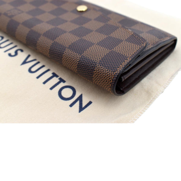 LOUIS VUITTON Damier Ebene Canvas Wallet Brown