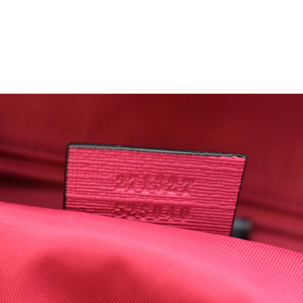 Gucci Children's GG Coated Canvas Backpack Pink Color Stamp