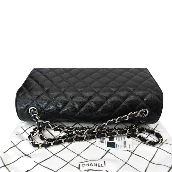 CHANEL Maxi Classic Flap Caviar Leather Shoulder Bag Black