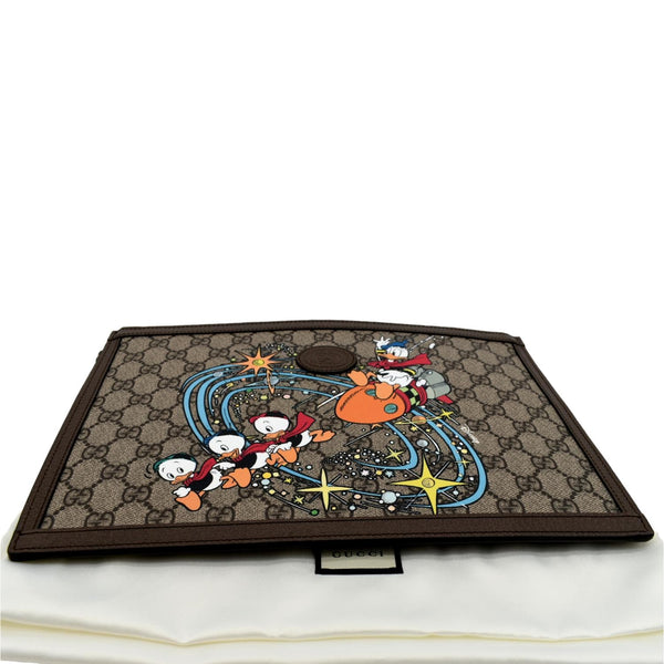 GUCCI Disney Donald Duck GG Supreme Canvas Zip Clutch Beige 647925