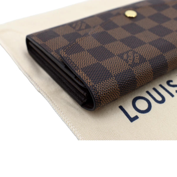 LOUIS VUITTON Damier Ebene Canvas Wallet Brown